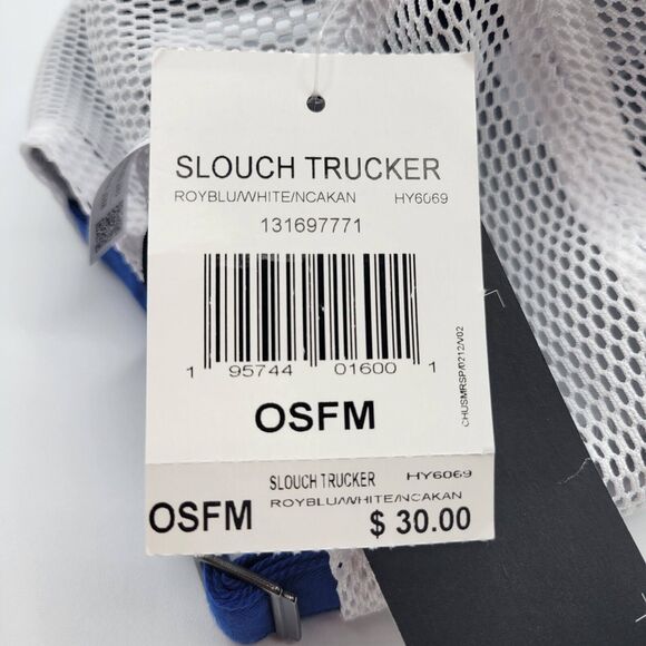 Kansas Jayhawks Adidas Mens Womens Slouch Trucker Hat Blue White Adjustable - Picture 14 of 14